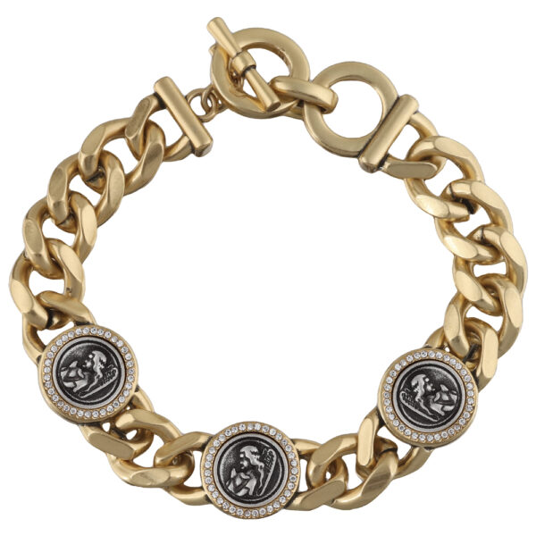 Браслет Ангел  (кристаллы SW;  античное золото,  античное серебро) 18-20см