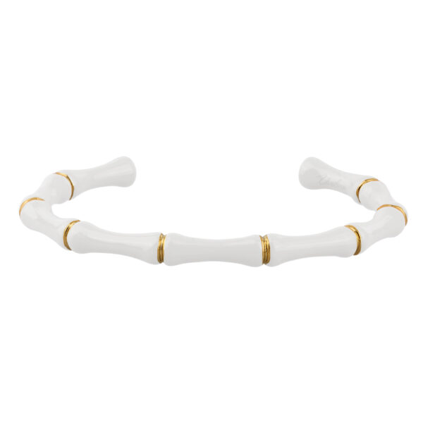 Браслет Бамбук (эмаль белая; покрытие золото)