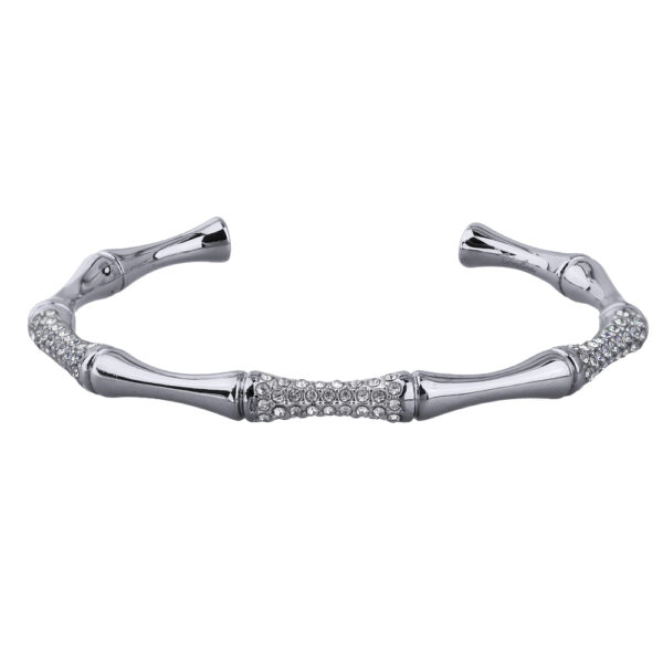 Браслет Бамбук  (кристаллы белые;  покрытие родий)