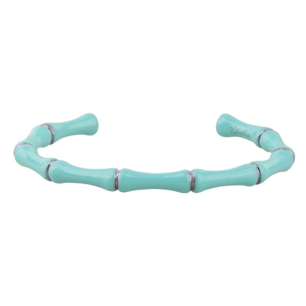 Браслет Бамбук (эмаль морская свежесть; покрытие родий)