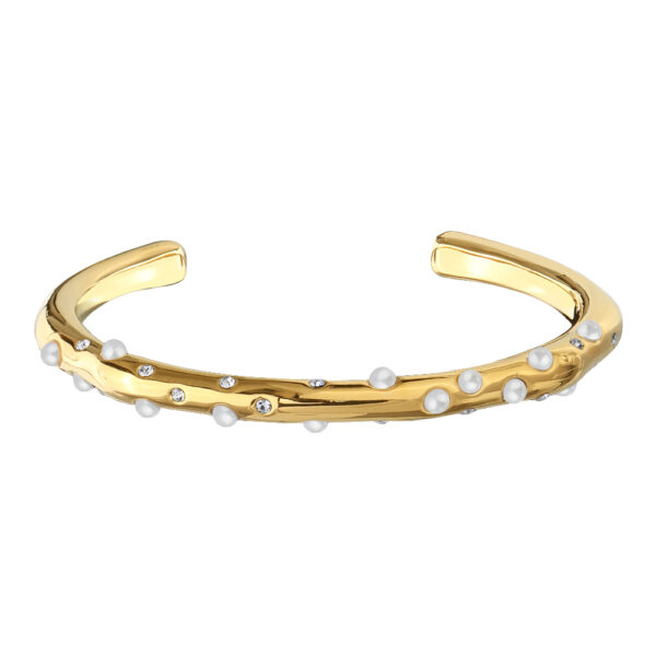 Браслет Просекко (Майорка, кристаллы SW белые; покрытие золото)