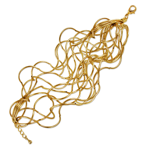 Браслет Паутина (10 нитей; покрытие золото) 18-23см