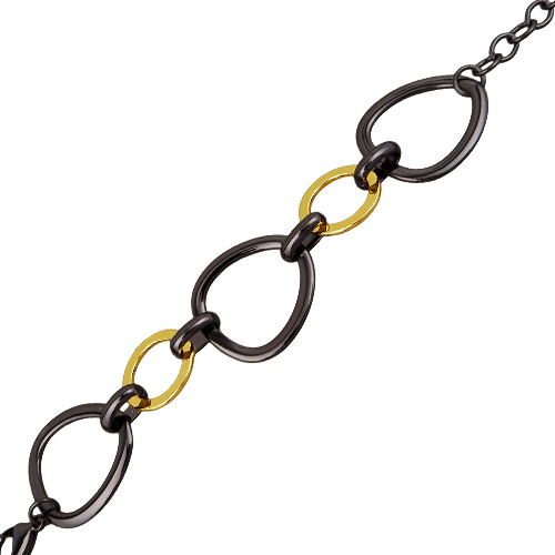 Браслет (покрытие золото, черный родий) 18-21см