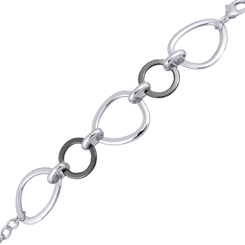 Браслет (покрытие родий, черный родий) 18-21см