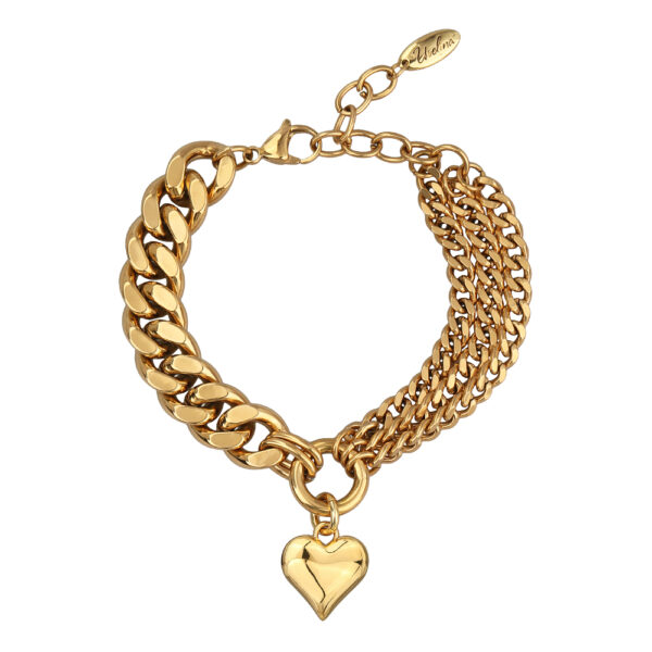 Браслет Сердцебиение  (покрытие золото) 19-22см