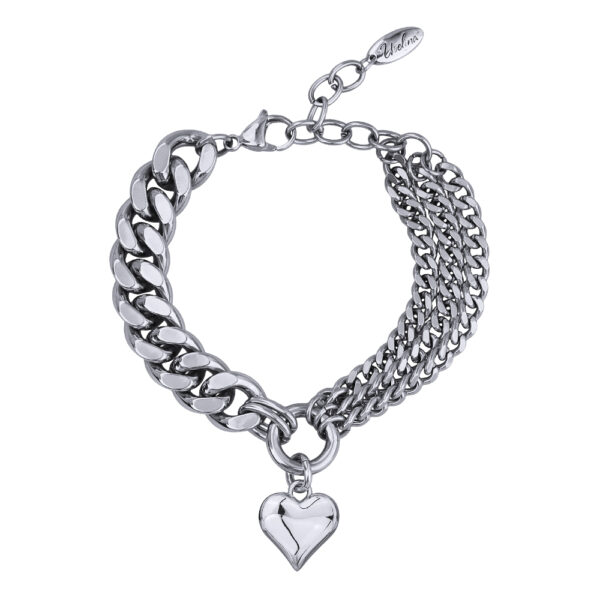 Браслет Сердцебиение  (покрытие родий) 19-22см