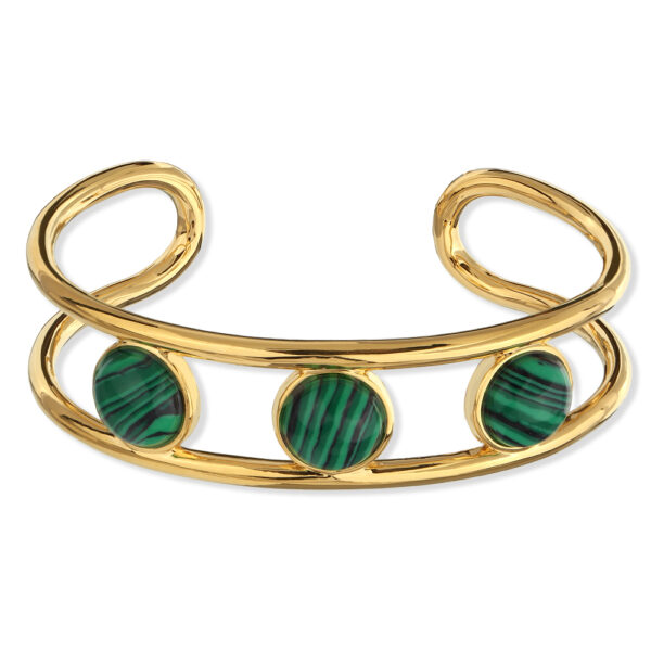 Браслет Самоцветы  (малахит;  покрытие золото)