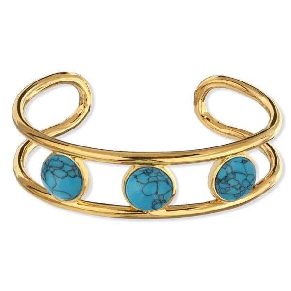 Браслет Самоцветы  (бирюза;  покрытие золото)