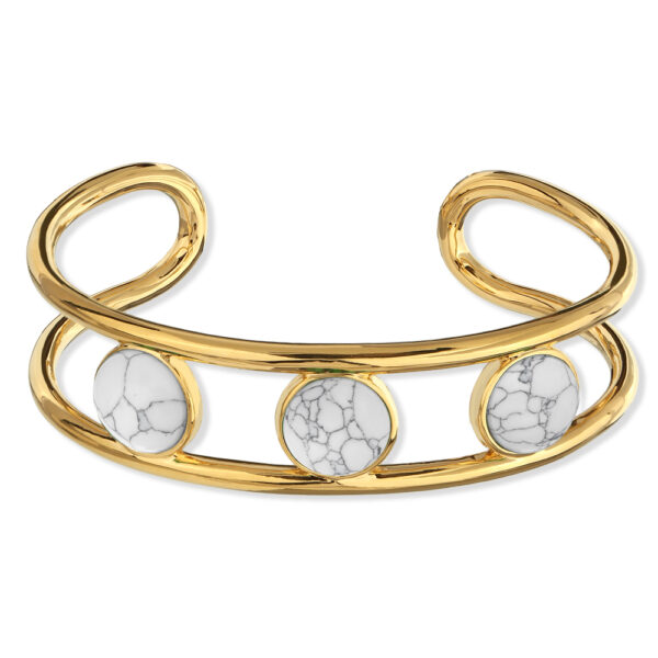 Браслет Самоцветы  (бирюза белая;  покрытие золото)