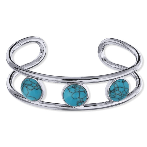 Браслет Самоцветы  (бирюза;  покрытие родий)