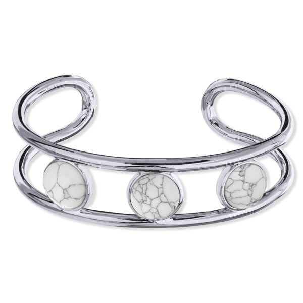 Браслет Самоцветы  (бирюза белая;  покрытие родий)