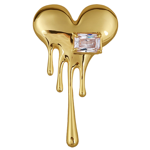 Брошь (цирконы белые; покрытие золото) - U