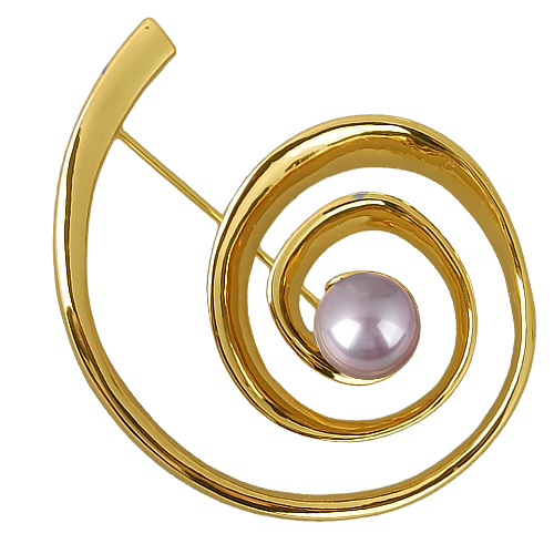 Брошь (Майорка светло-сиреневая; покрытие золото)