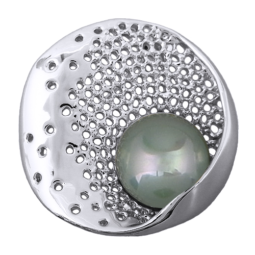 Брошь (Майорка 16мм мята; покрытие родий)