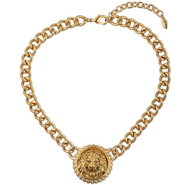 Колье огненный лев (покрытие золото с патиной) 45-50см