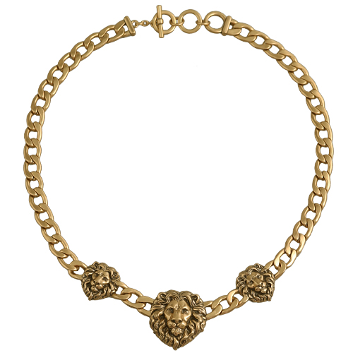 Колье Король лев (покрытие античное золото) 48см