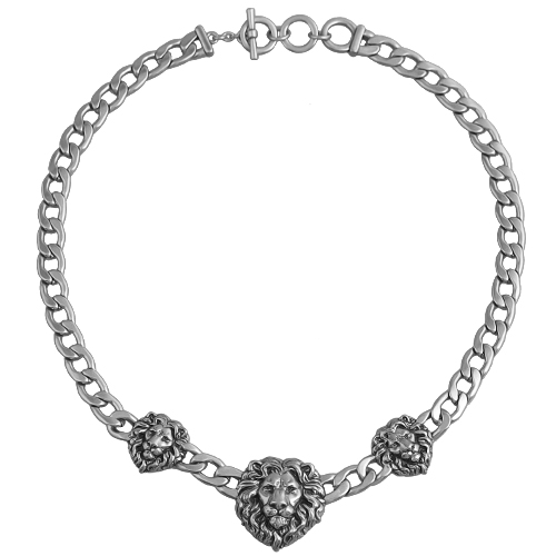 Колье Король лев (покрытие античное серебро) 48см