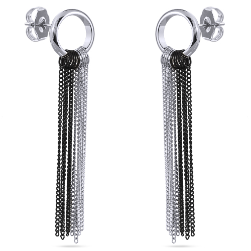 Серьги (покрытие родий, черный родий)