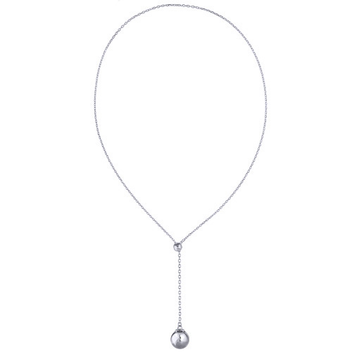 Кулон Геометрия (бусина 14мм; покрытие родий) 72см