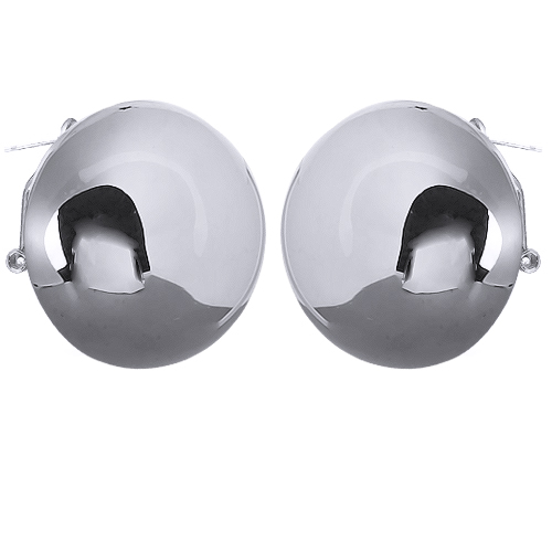 Серьги 3см Геометрия (покрытие родий)