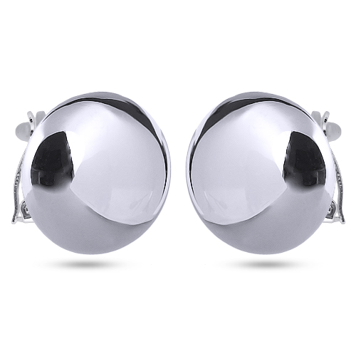 Серьги-клипсы 3см Геометрия  (покрытие родий)