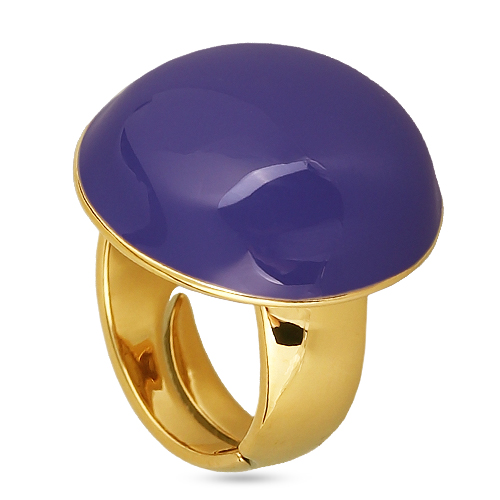 Кольцо 2см Геометрия (эмаль фиолетовая; покрытие золото)