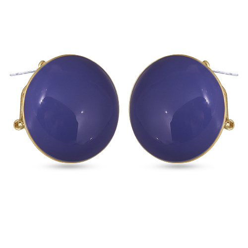 Серьги 3см Геометрия (эмаль фиолетовая; покрытие золото)