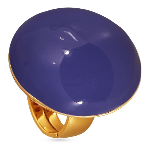 Кольцо 3см Геометрия (эмаль фиолетовая; покрытие золото)