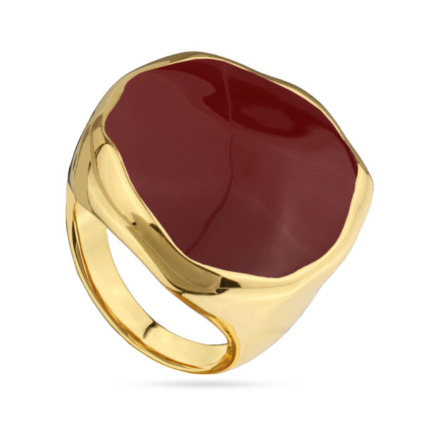 Кольцо Палитра (эмаль бургунди; покрытие золото)