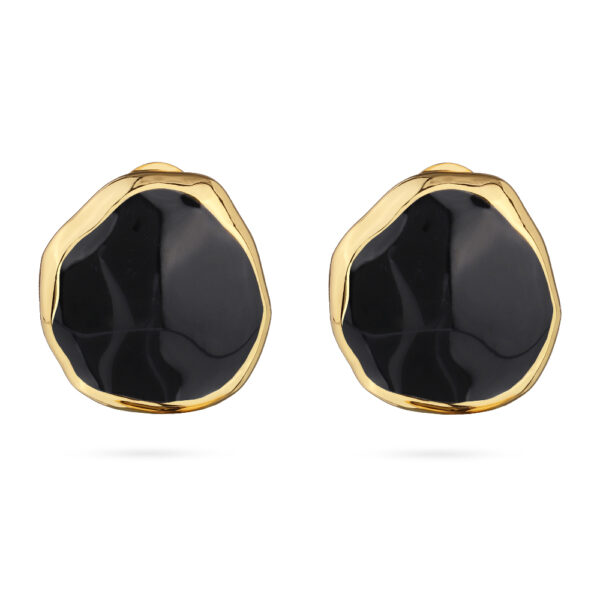 Серьги Палитра (эмаль черная; покрытие золото)