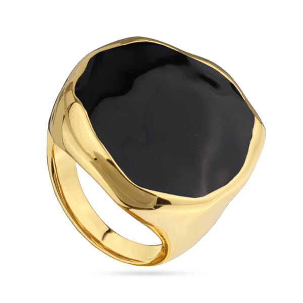 Кольцо Палитра (эмаль черная; покрытие золото)