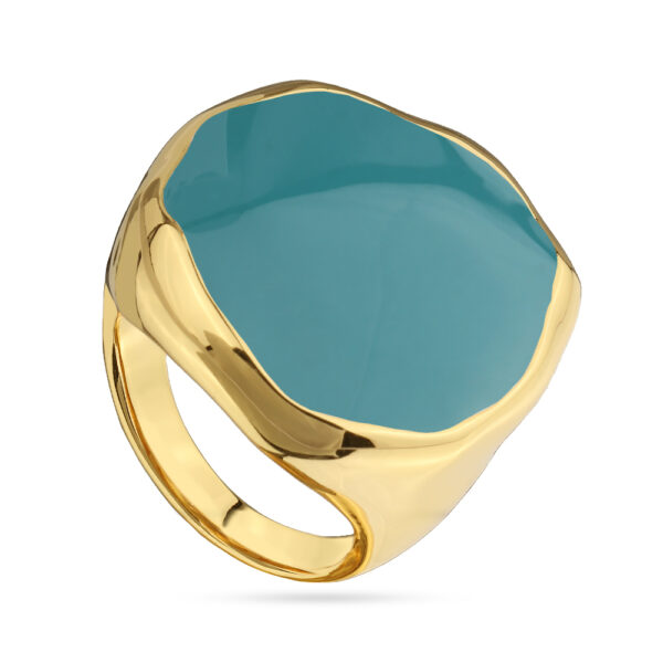 Кольцо Палитра (эмаль изумрудная; покрытие золото)