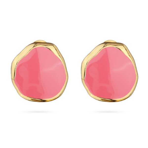 Серьги Палитра (эмаль фуксия; покрытие золото)