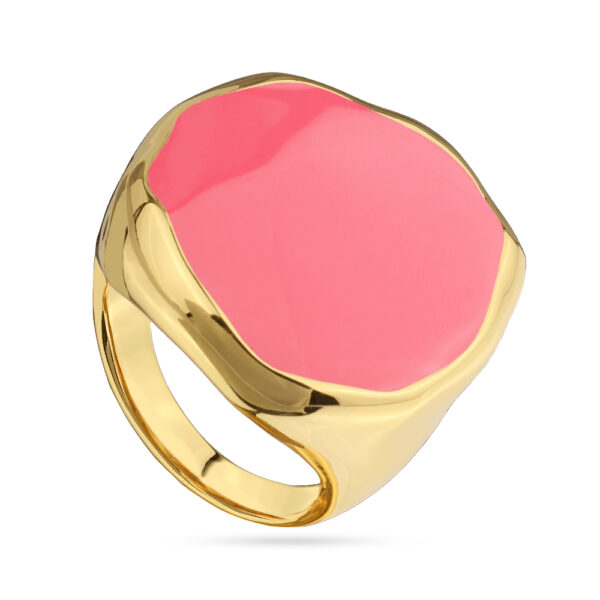 Кольцо Палитра (эмаль фуксия; покрытие золото)