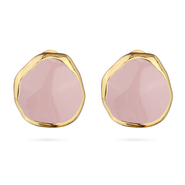 Серьги Палитра (эмаль розовая; покрытие золото)