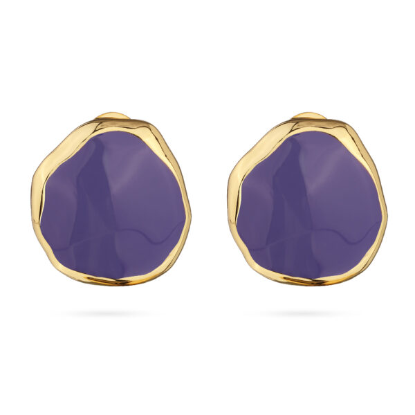 Серьги Палитра (эмаль фиолетовая; покрытие золото)