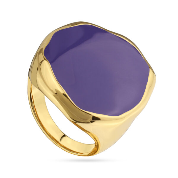 Кольцо Палитра (эмаль фиолетовая; покрытие золото)