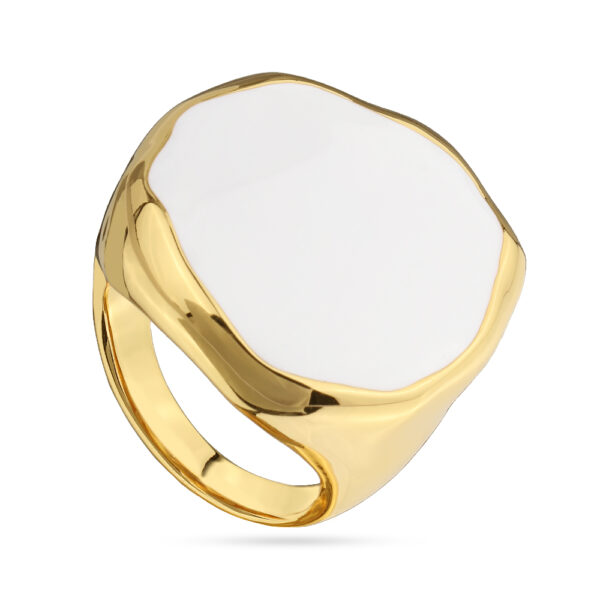 Кольцо Палитра (эмаль белая; покрытие золото)