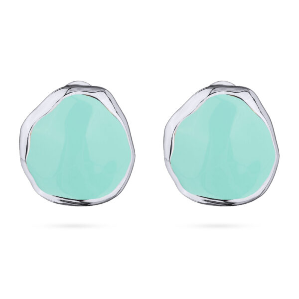 Серьги Палитра (эмаль морская свежесть; покрытие родий)