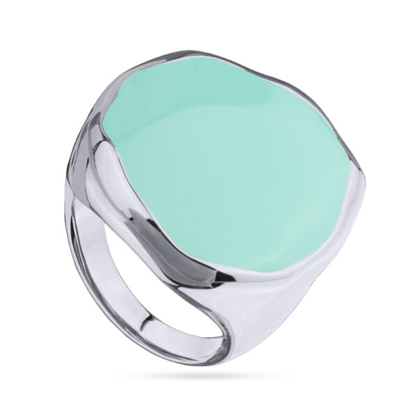 Кольцо Палитра (эмаль морская свежесть; покрытие родий)