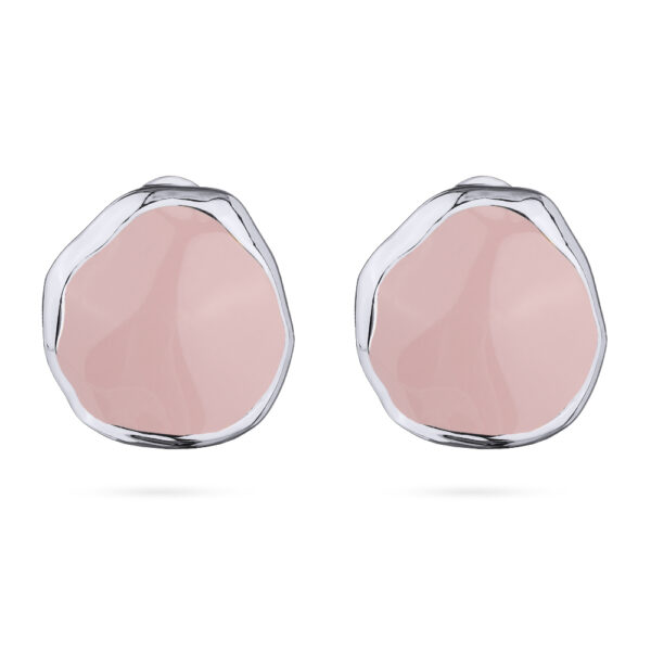 Серьги Палитра (эмаль розовая; покрытие родий)