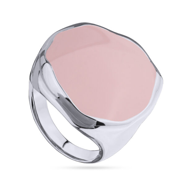 Кольцо Палитра (эмаль розовая; покрытие родий)