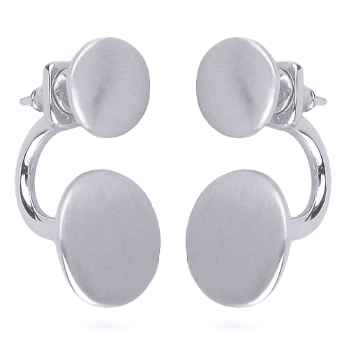 Серьги Геометрия (покрытие матовый родий)