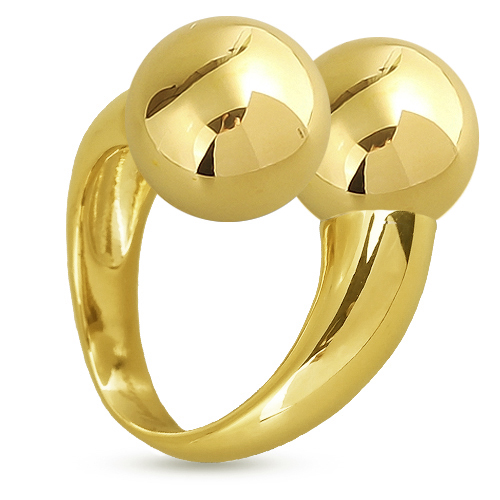 Кольцо Дуэт (14мм; покрытие золото)