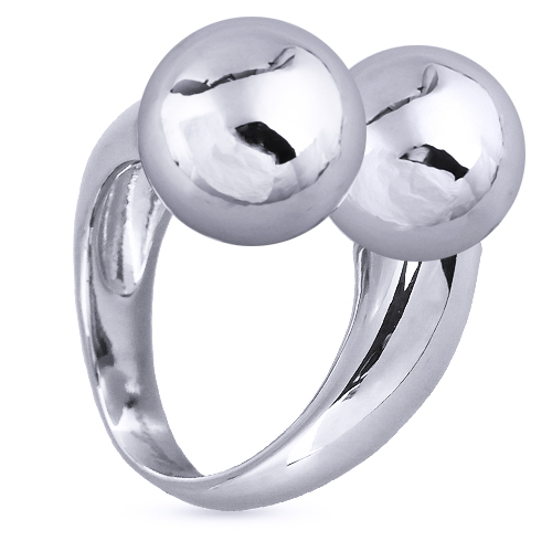 Кольцо Дуэт (14мм; покрытие родий)