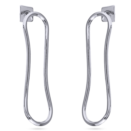 Серьги Лабиринт (покрытие родий)