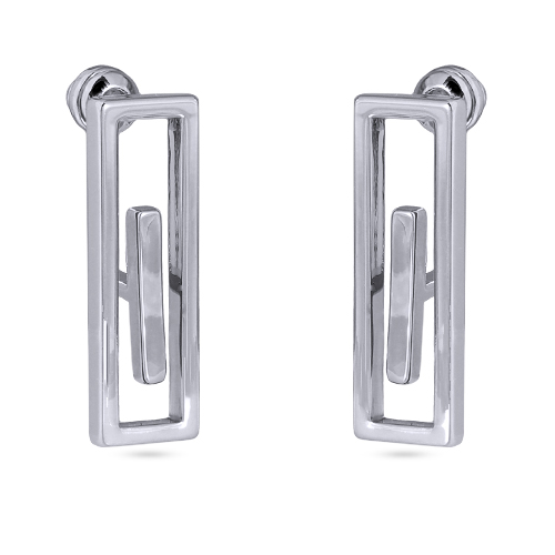 Серьги Геометрия (покрытие родий)