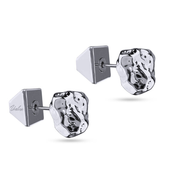 Пусеты Дюна  (10мм;  покрытие родий)