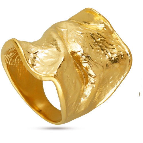 Кольцо мятый металл (покрытие золото)