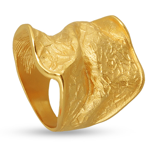 Кольцо Дюна (покрытие матовое золото)